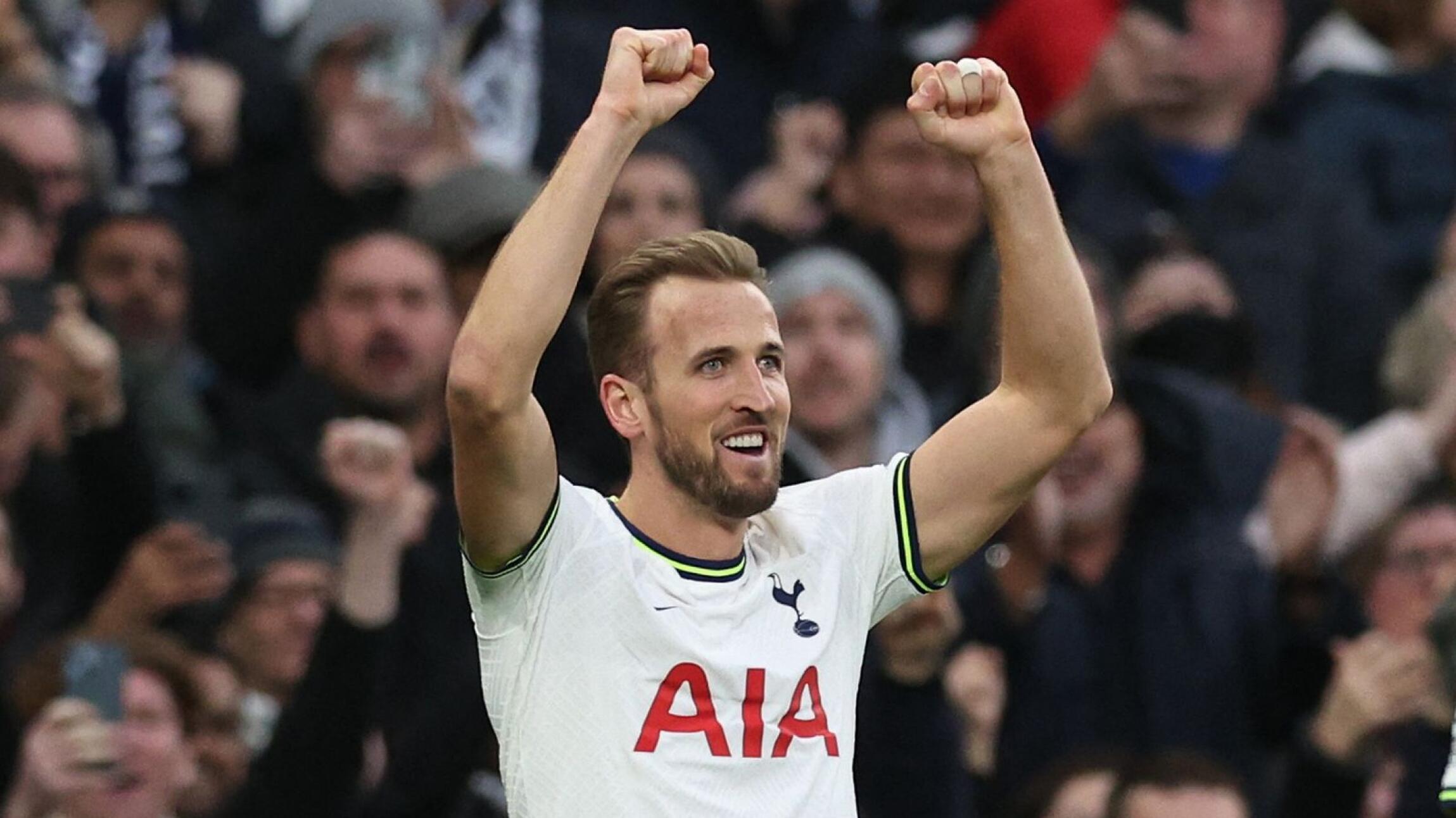 Tottenham Hotspur's Harry Kane celebrates after scoring the winning goal against Manchester City, and the club’s all time top goalscorer on Sunday