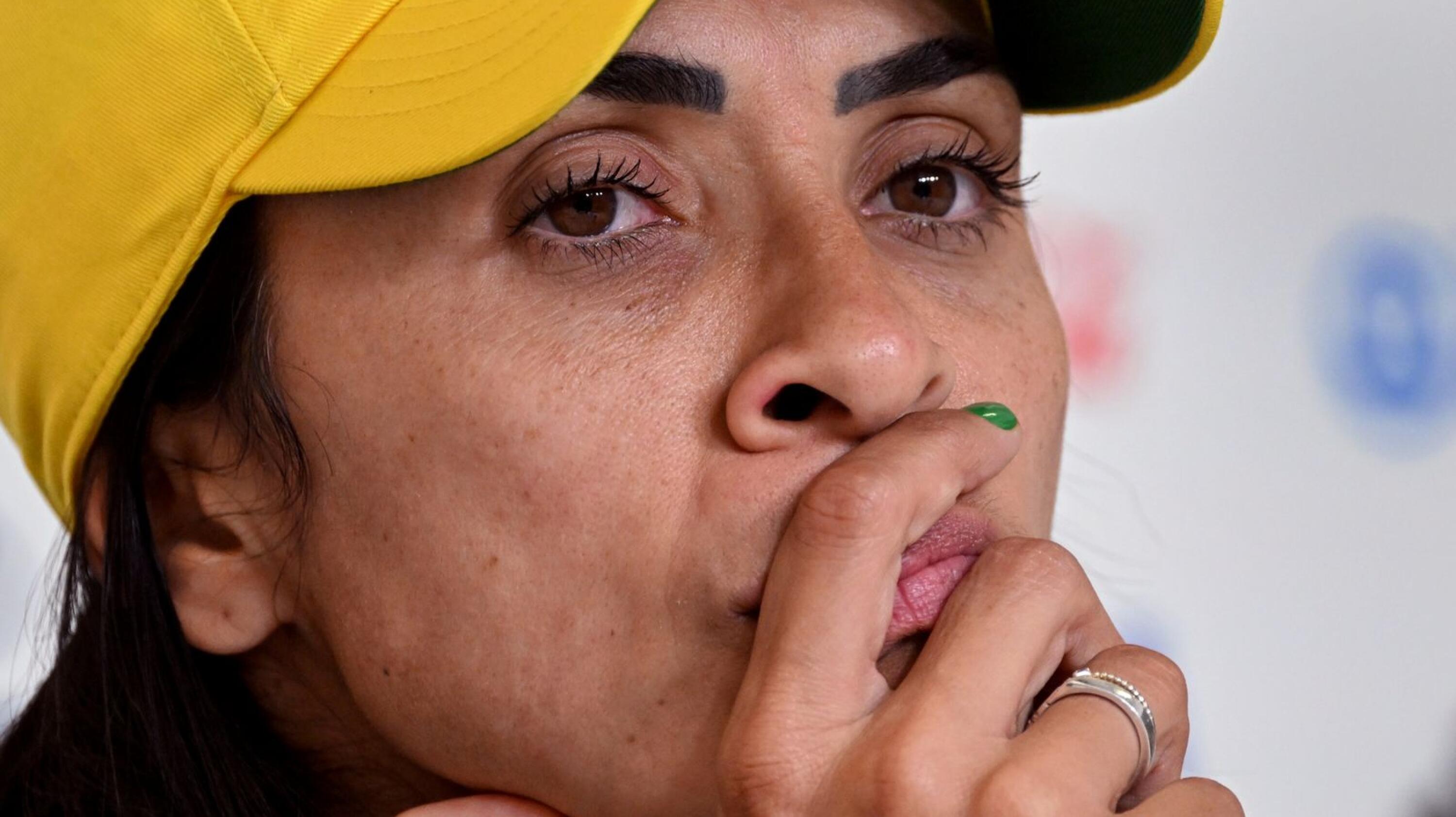 Brazil's Marta attends a press conference in Melbourne