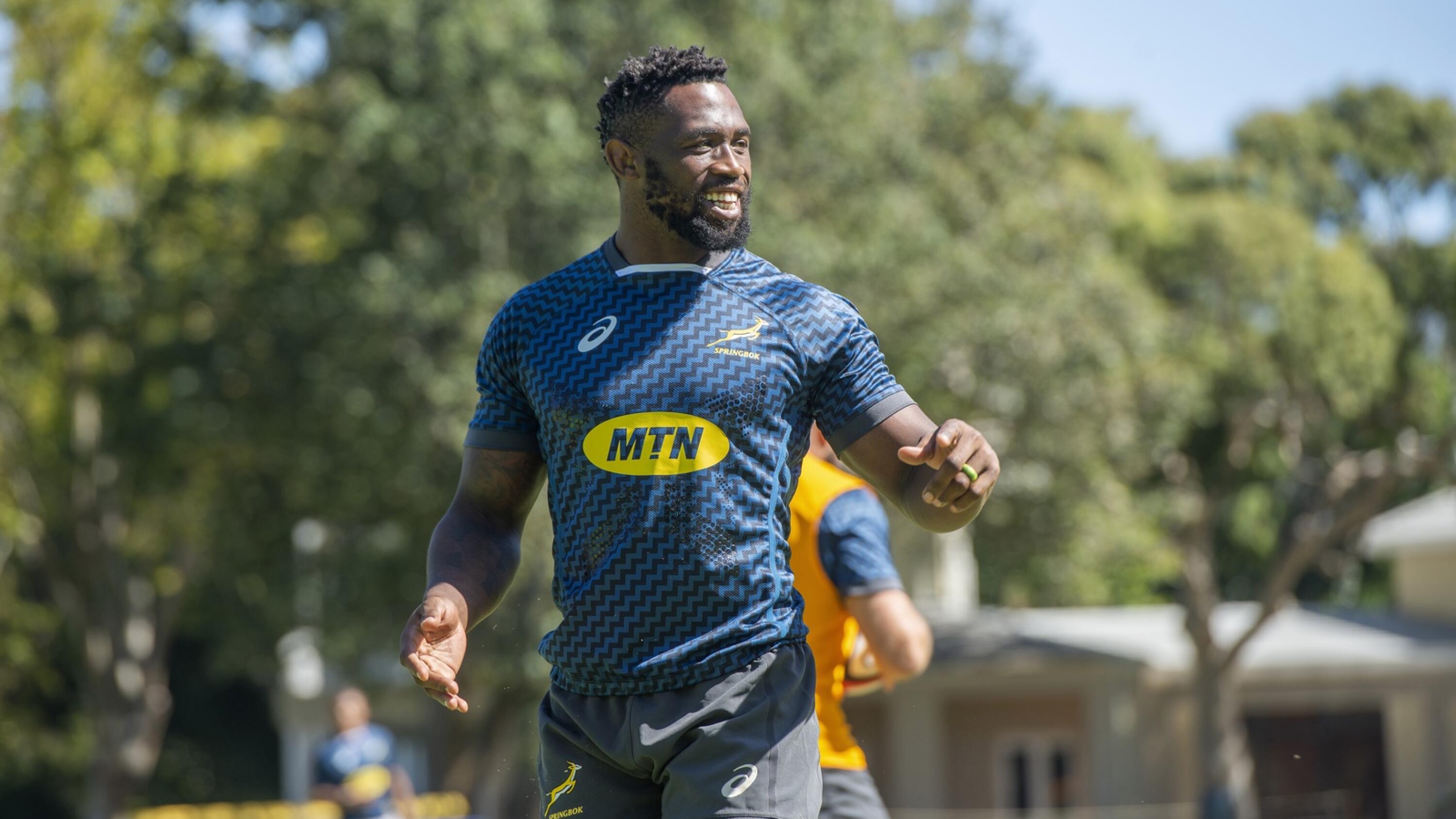 Springbok captain Siya Kolisi during sa training session