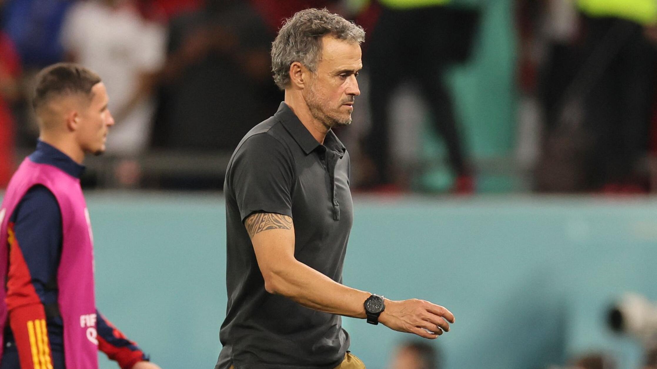 Spain coach Luis Enrique after his side their penalty shoot-out against Morocco during their World Cup Round of 16 match