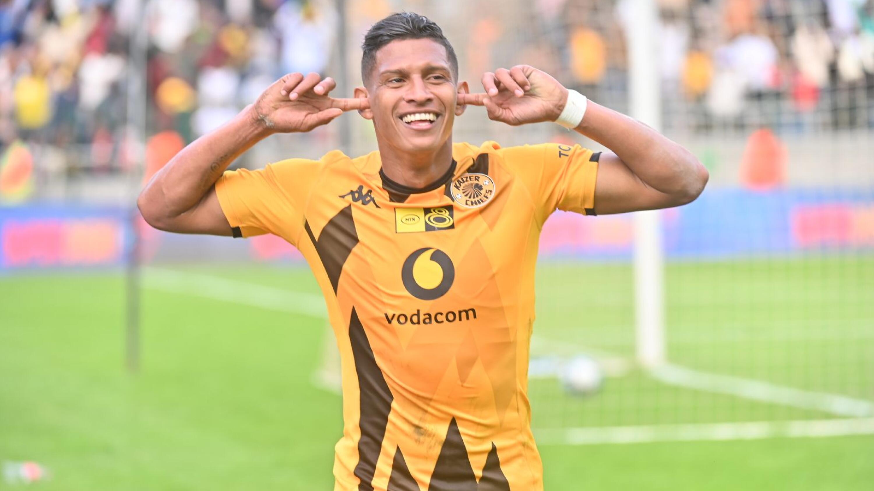 Kaizer Chiefs’ Edson Castillo celebrates after scoring a late winner during their MTN8 clash against Cape Town City