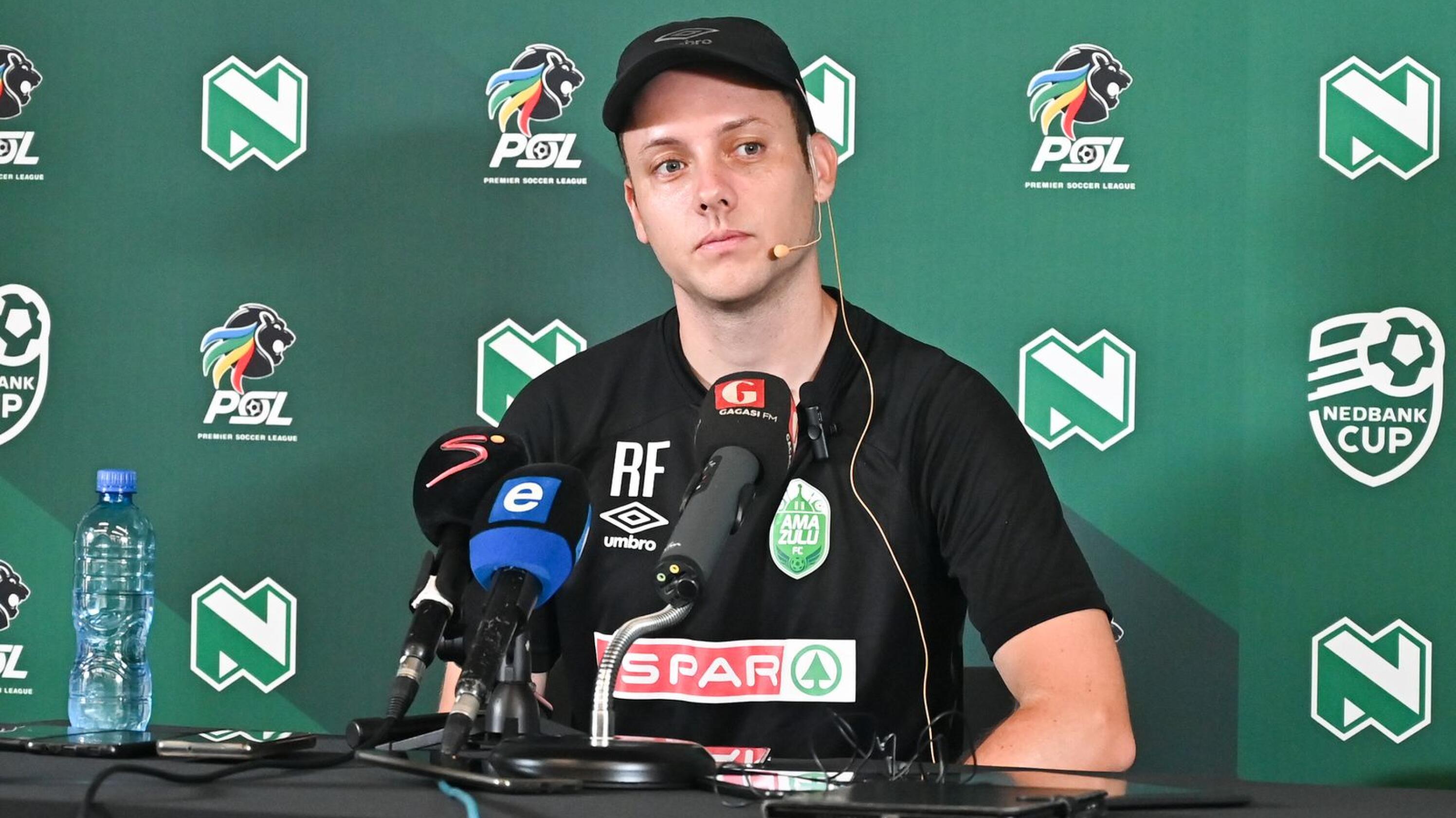 AmaZulu head coach Romain Folz speaks to the media during a press conference in Umhlanga on Tuesday