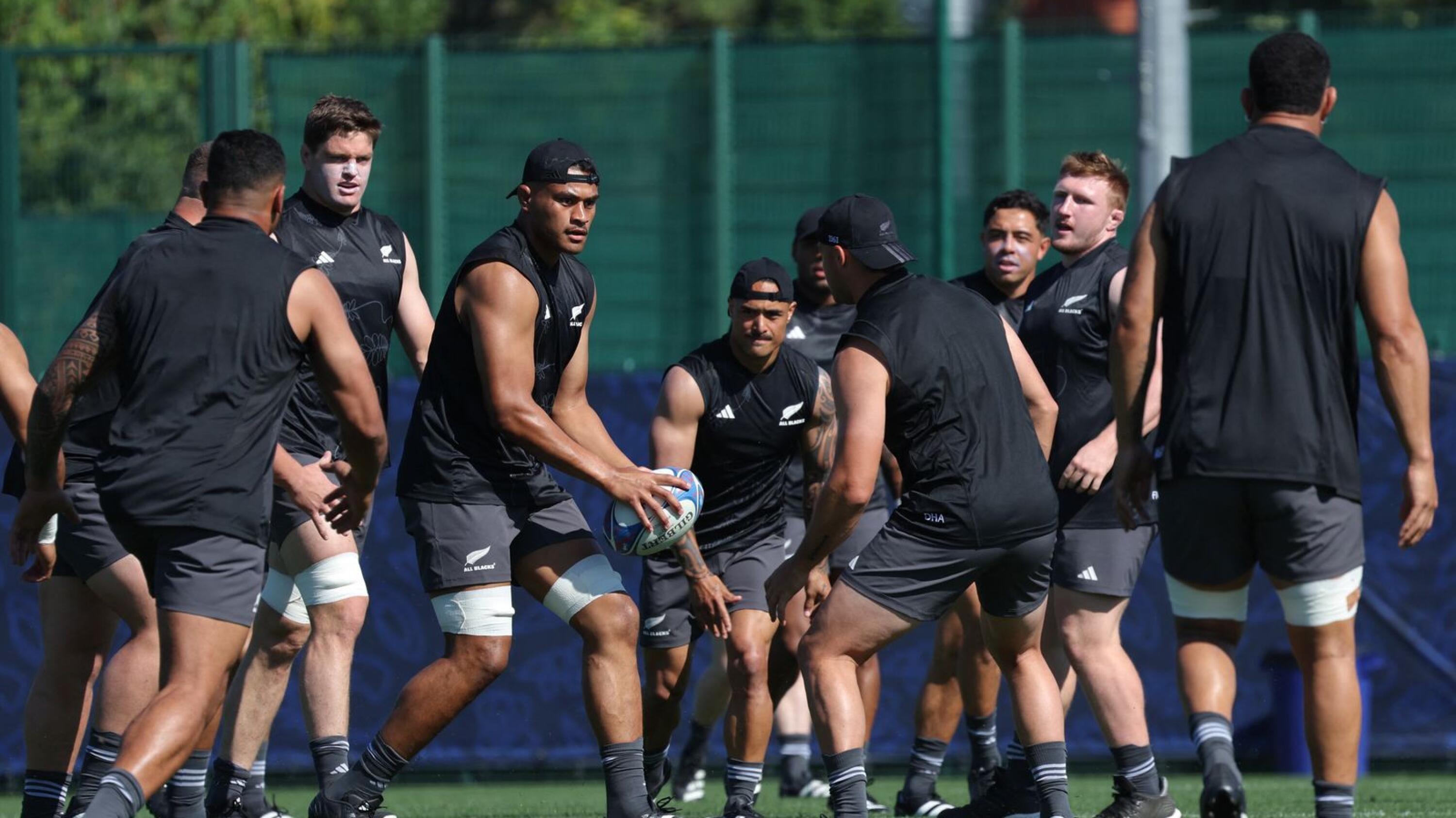 New Zealand players in action during a training session