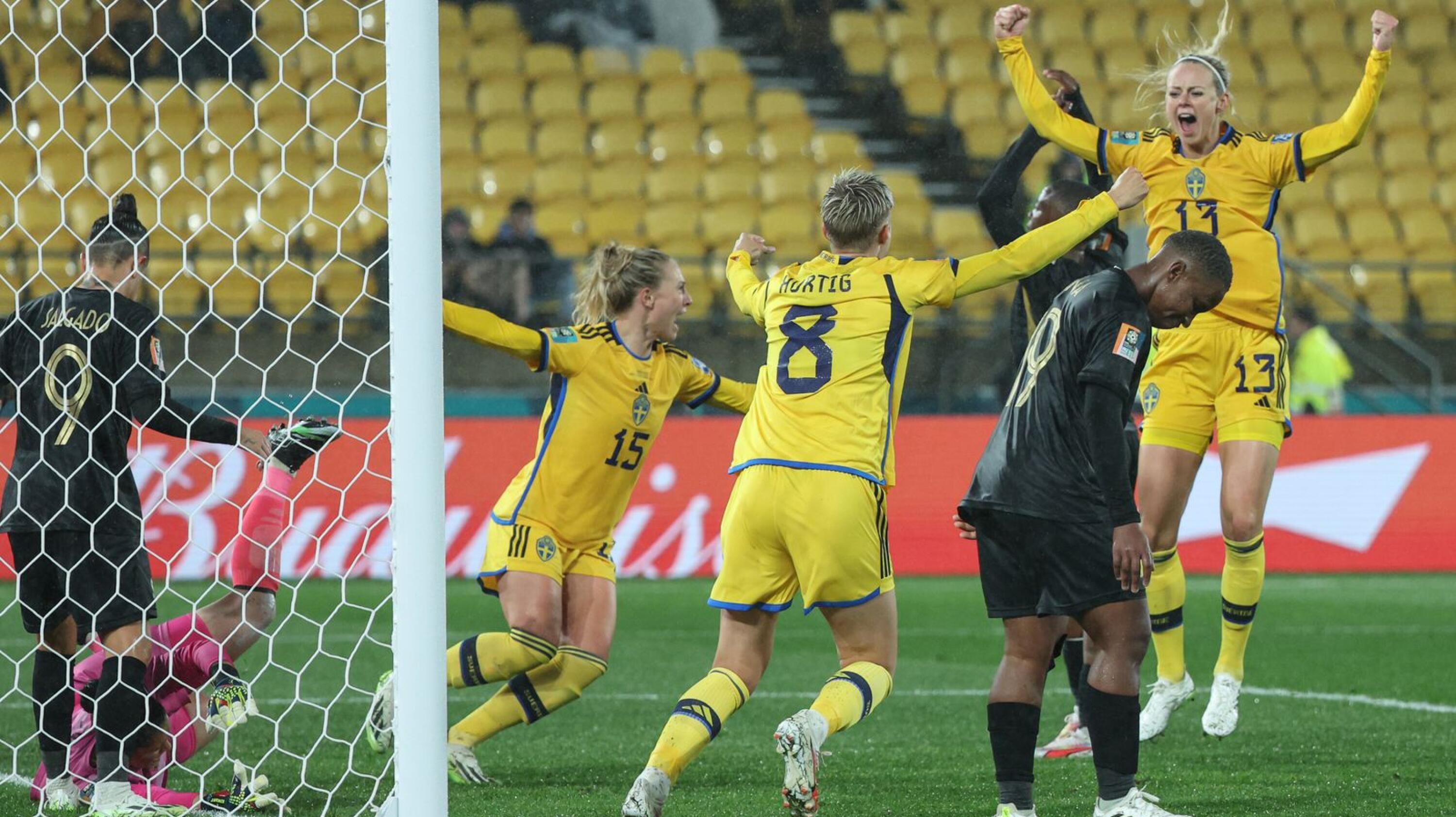 Sweden's Amanda Ilestedt celebrates scoring her team's second goal against Banyana Banyana at the Fifa Women’s World Cup. 