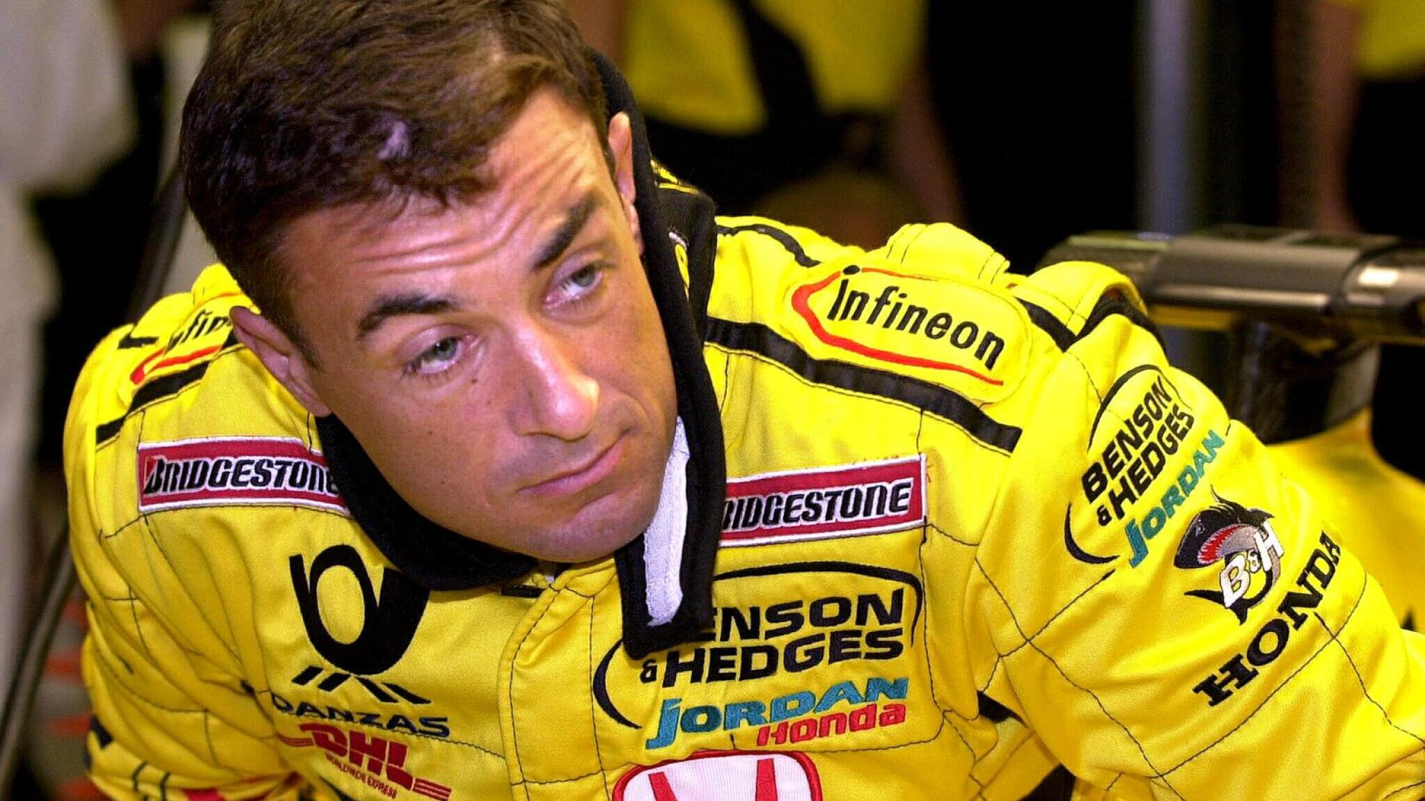 French Formula One driver Jean Alesi pictured with his Jordan's colours in 2001