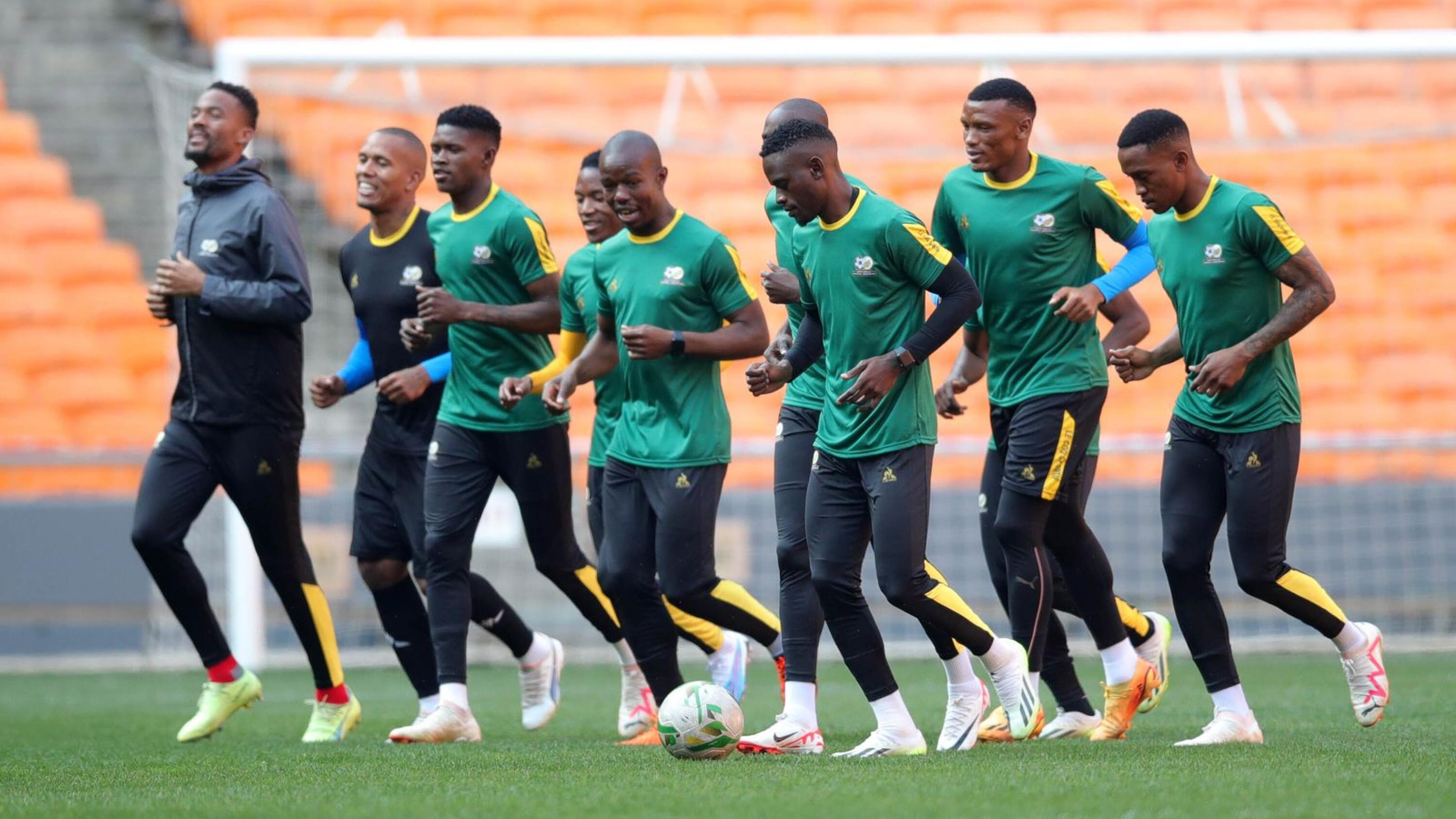 Bafana Bafana players in a training session