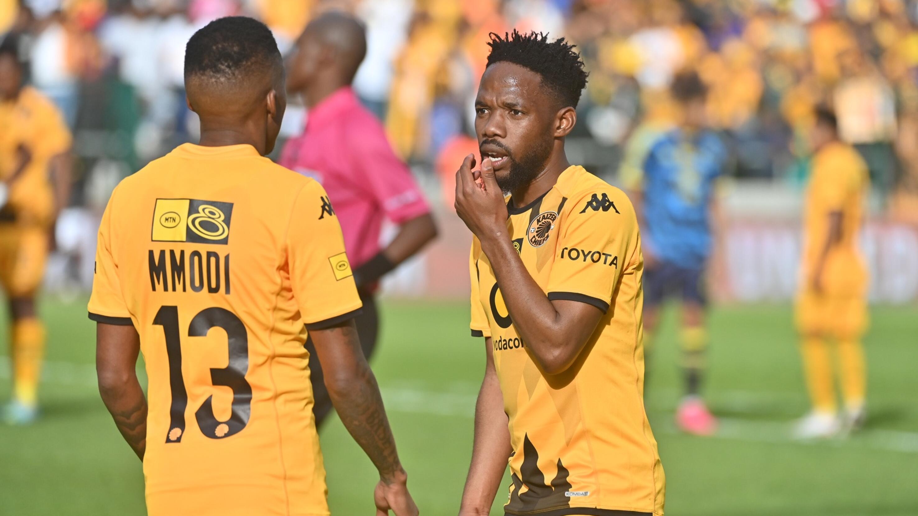 Pule Mmodi and Mduduzi Mdantsane in action for Kaizer Chiefs