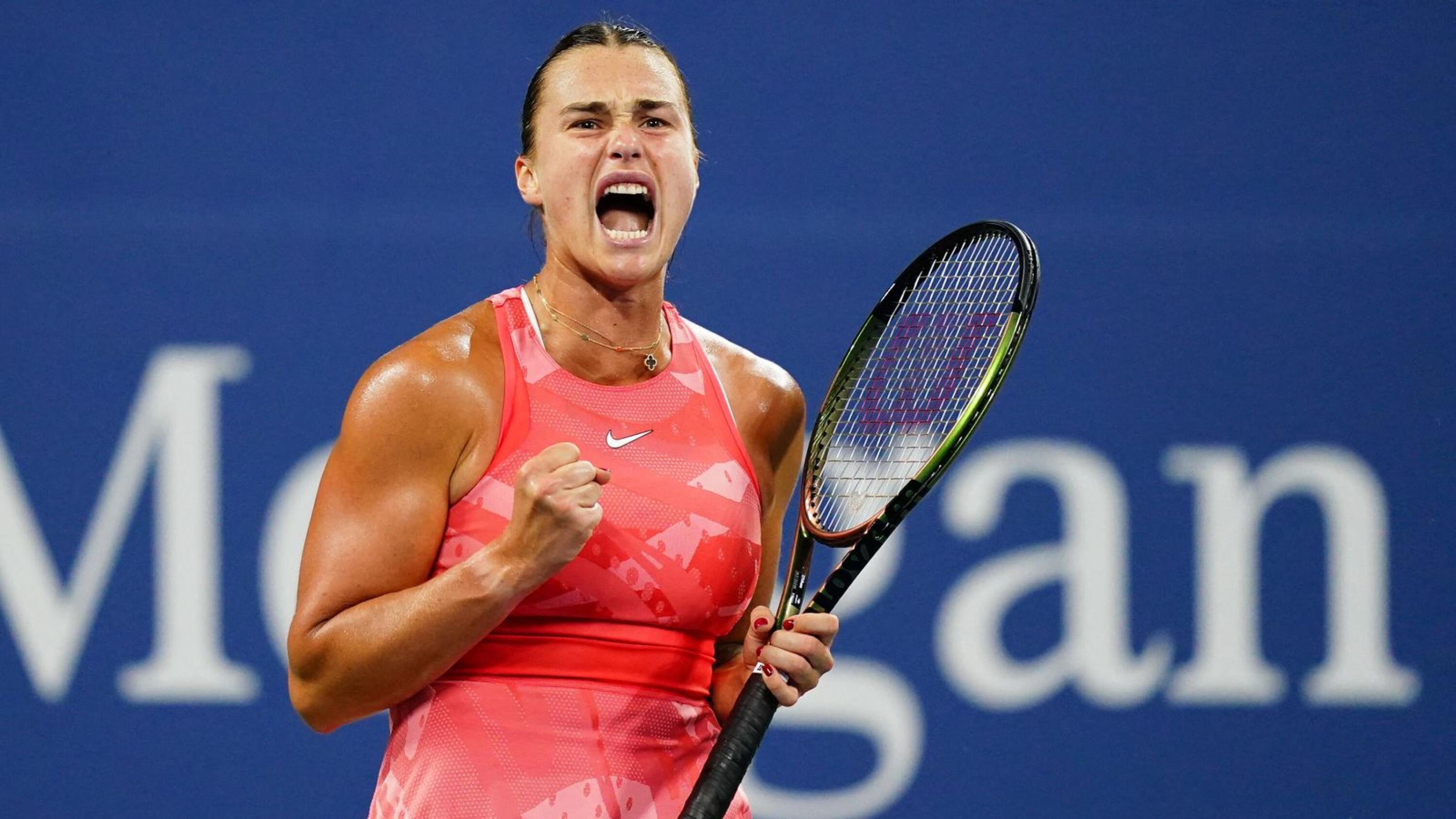 Aryna Sabalenka in action at the US Open tennis tournament