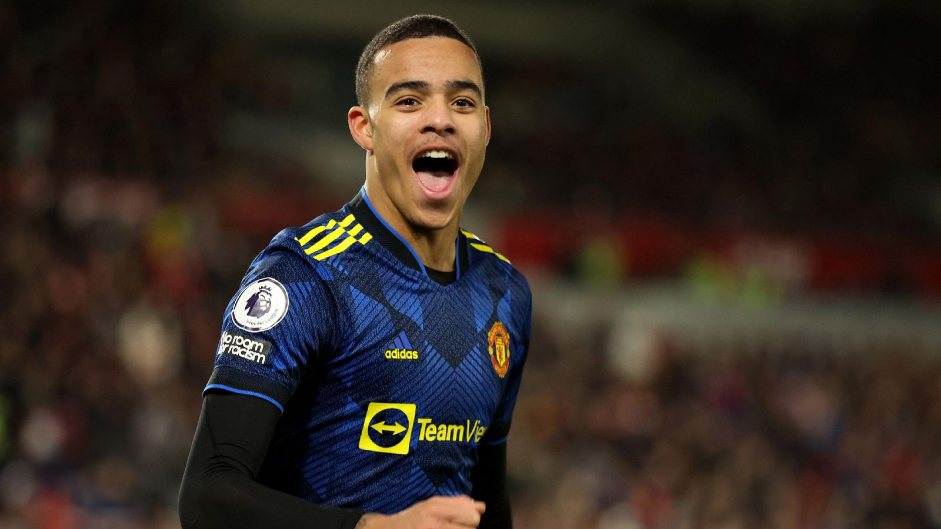 Manchester United's Mason Greenwood celebrates after scoring their second goal in their Premier League game against Brentford. Sports apparel company Nike say they have suspended their relationship with Manchester United’s Mason Greenwood following his arrest on suspicion of rape and assault