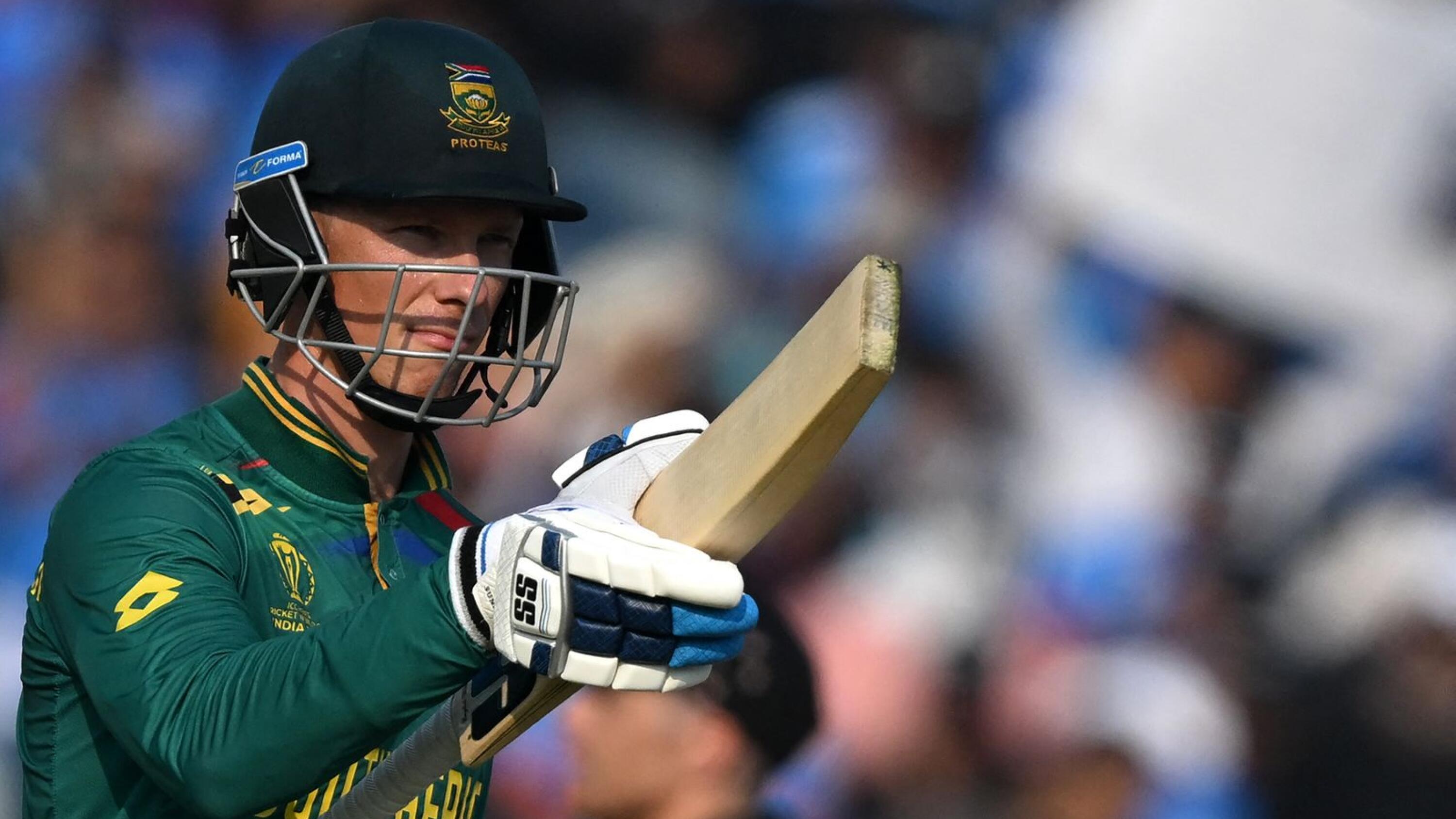 Rassie van der Dussen scored 133 as the Proteas beat New Zealand in their Cricket World Cup clash on Wednesday