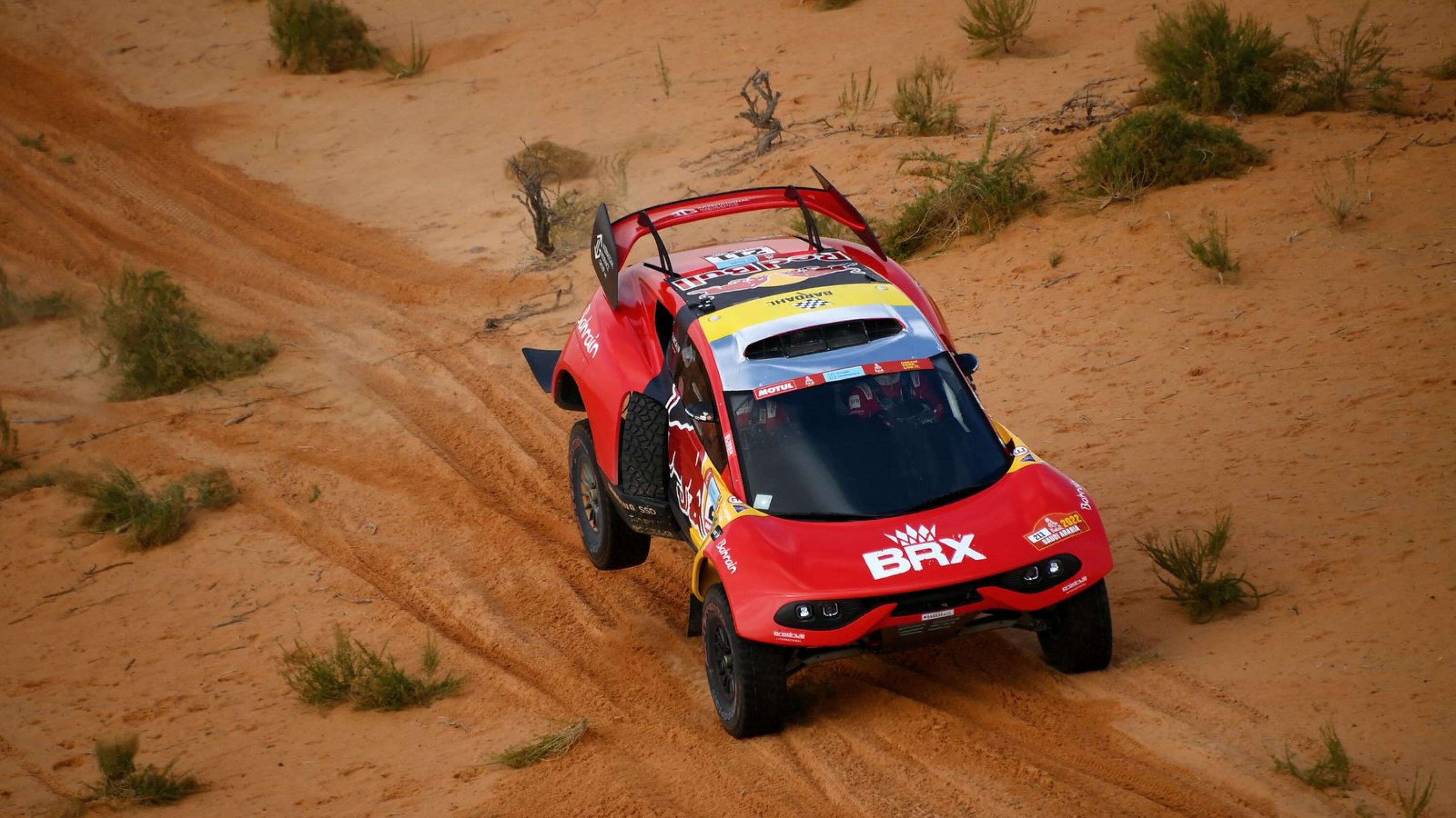 French driver Sebastien Loeb and co-driver Fabian Lurquin of Belgium compete during Stage 2 of the Dakar 2022 between Ha'il and al-Artawiya in Saudi Arabia on Monday