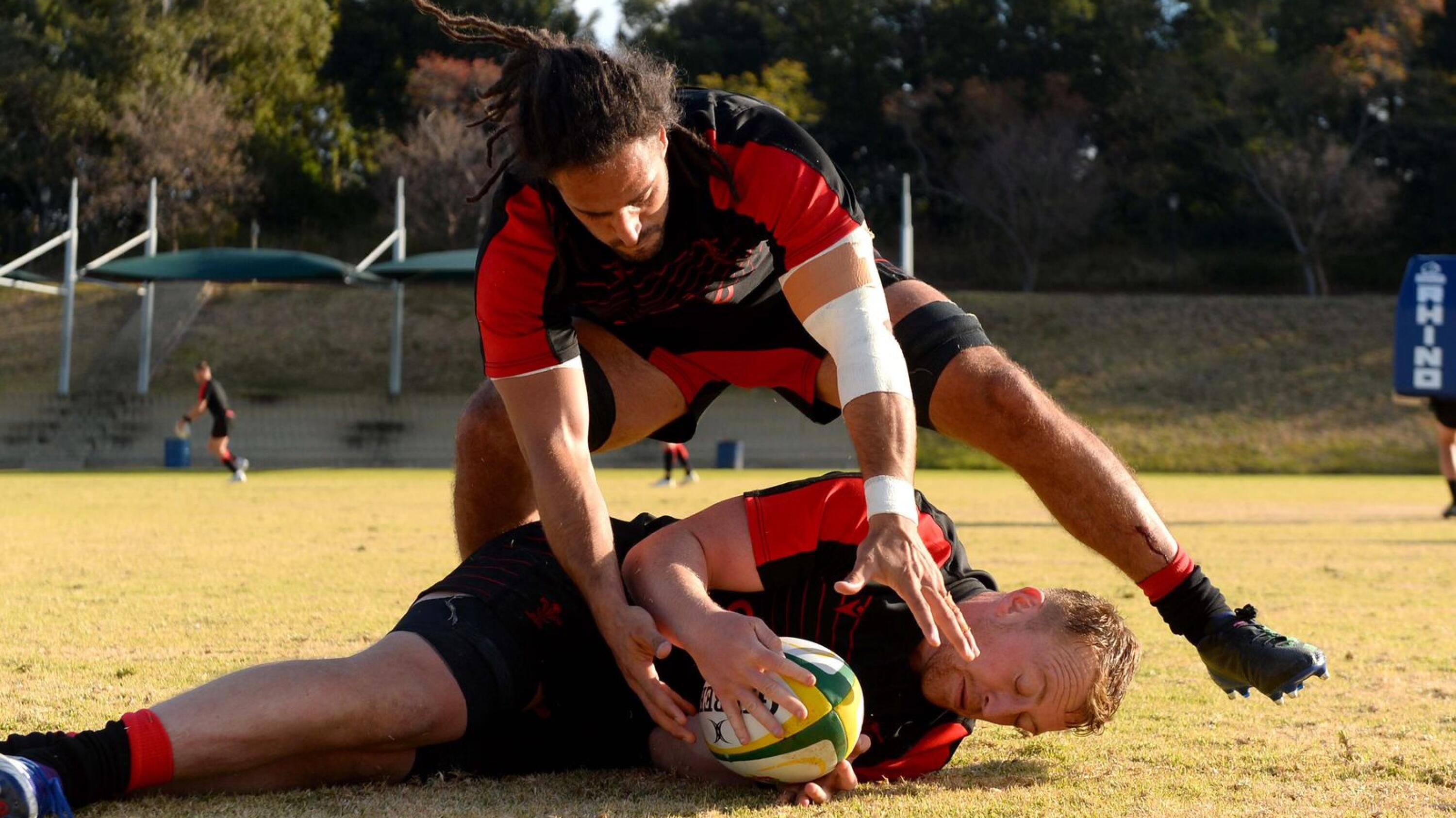 Josh Navidi (top) and Tommy Reffell (bottom) during Wales Rugby Training