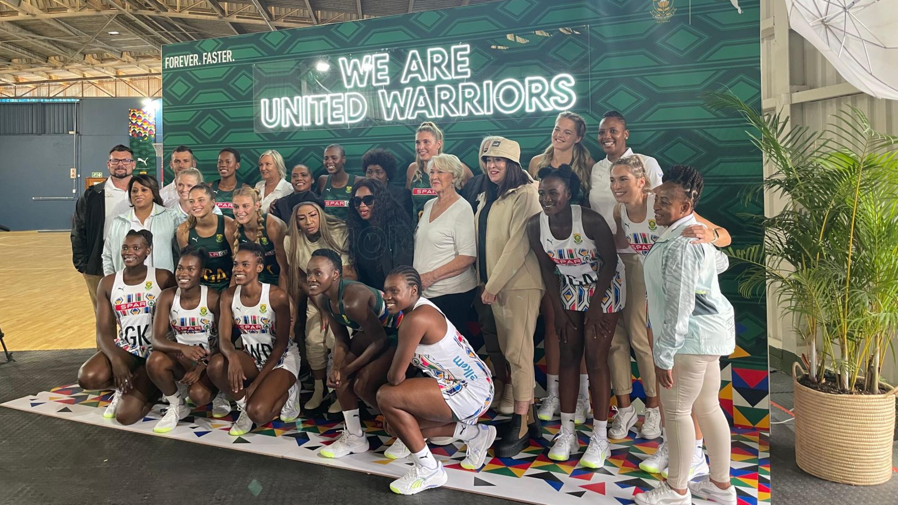 SPAR Proteas pose for a picture with their kits for the World Cup. 