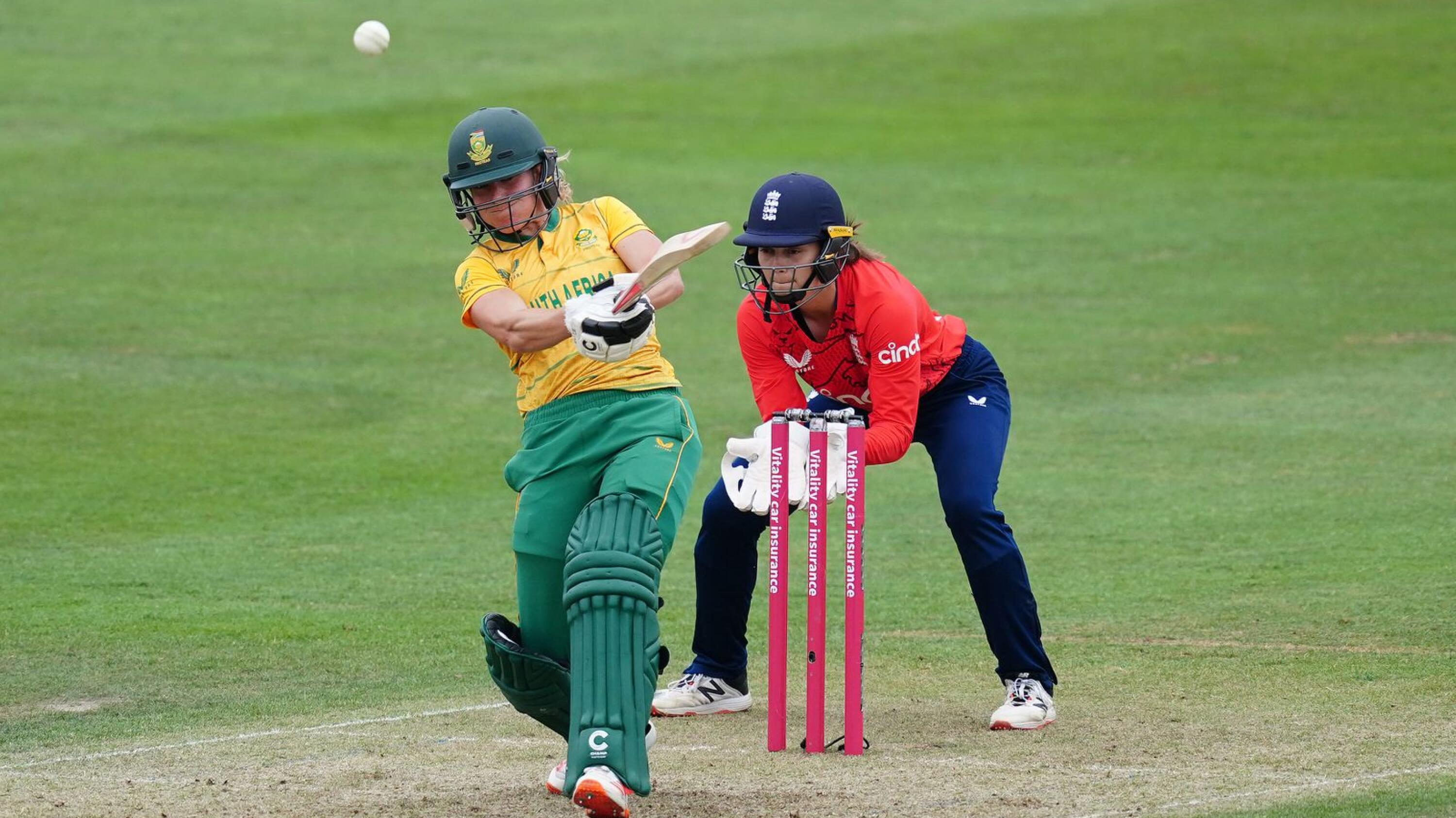 South Africa's Anneke Bosch on her way to 61 during the first IT20 match against England at New Road, Worcester