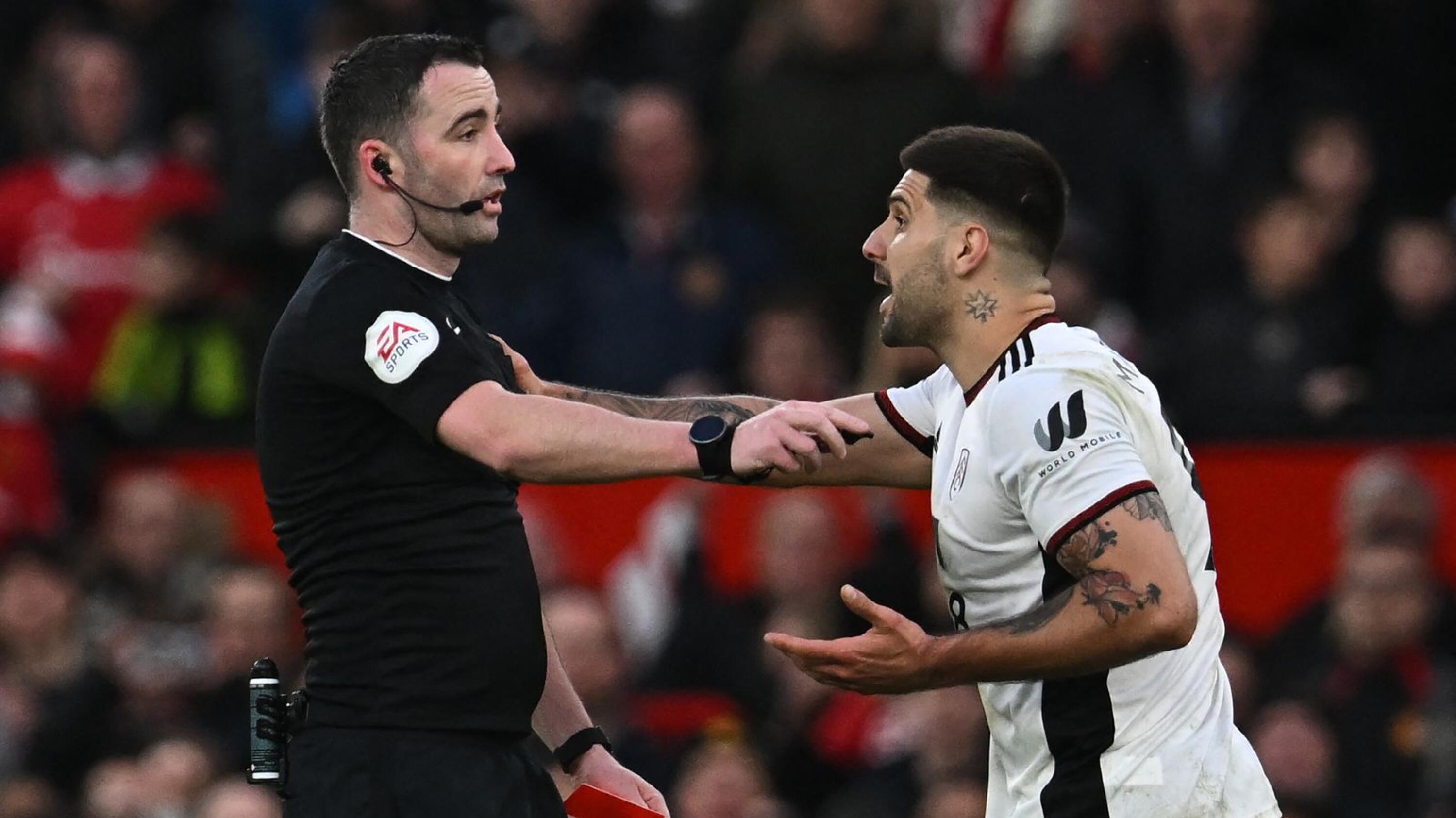 Aleksandar Mitrovic argued with referee Chris Kavanagh and got himself sent off during their FA Cup quarter-final against Manchester United last month.