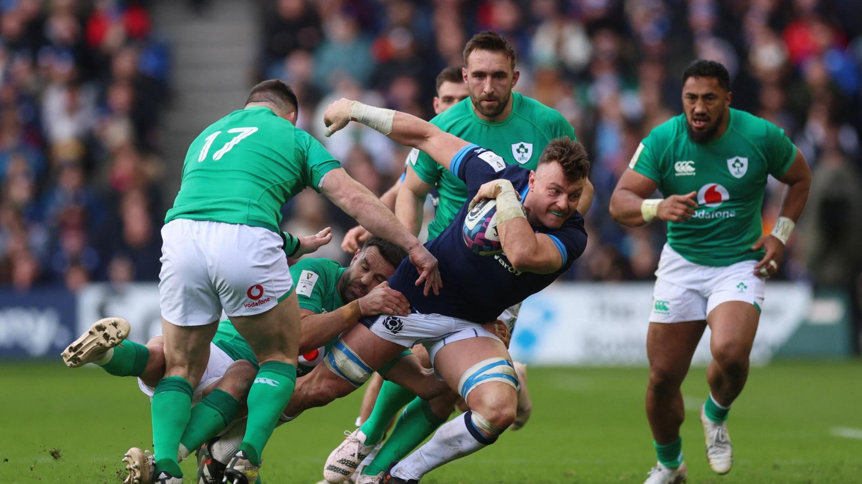 Scotland's Jack Dempsey in action during their Six Nations match against Ireland at Murrayfield in Edinburgh