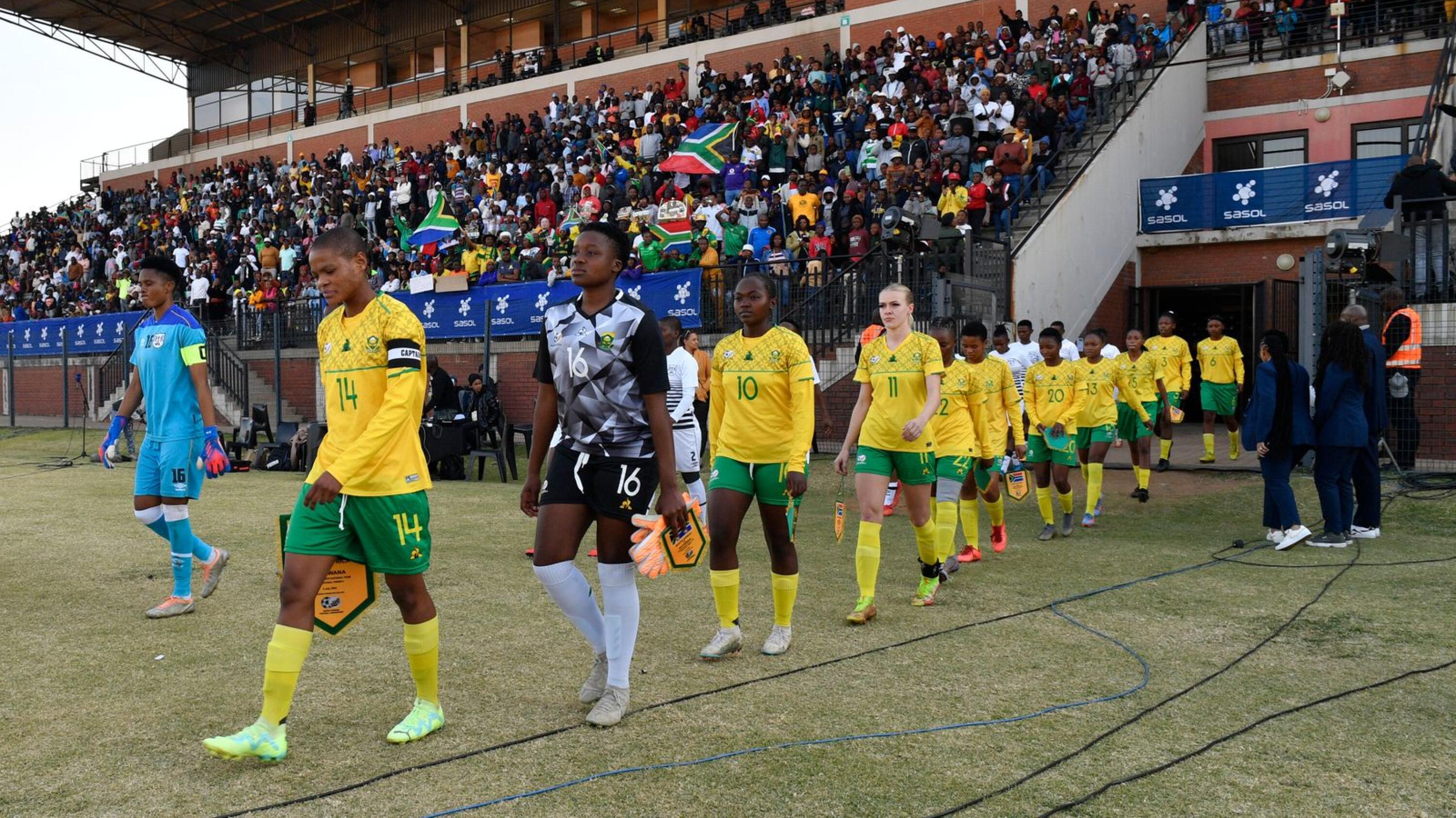 General view of the Makeshift Banyana team during the  2023 International Women Friendly match between  South Africa and Botswana on 02 July 2023 at Tsakane Stadium