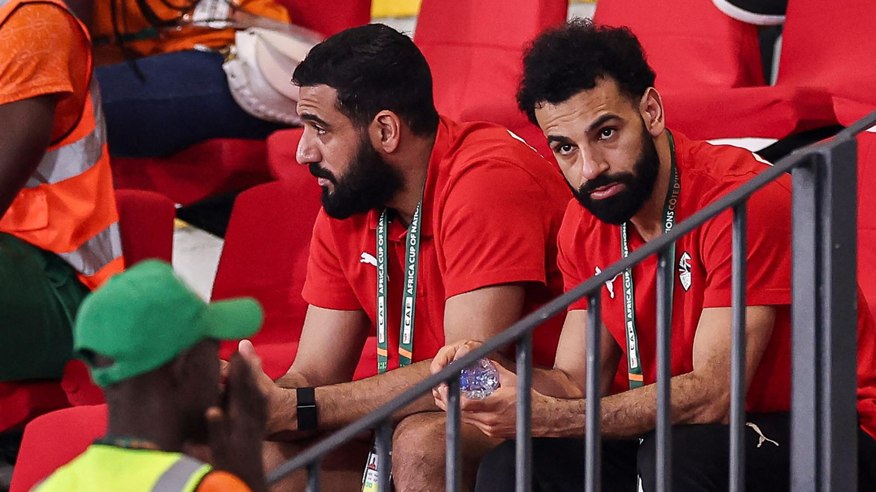 Egypt's Mohamed Salah looks on as he attends the Africa Cup of Nations group A football match against Guinea-Bissau
