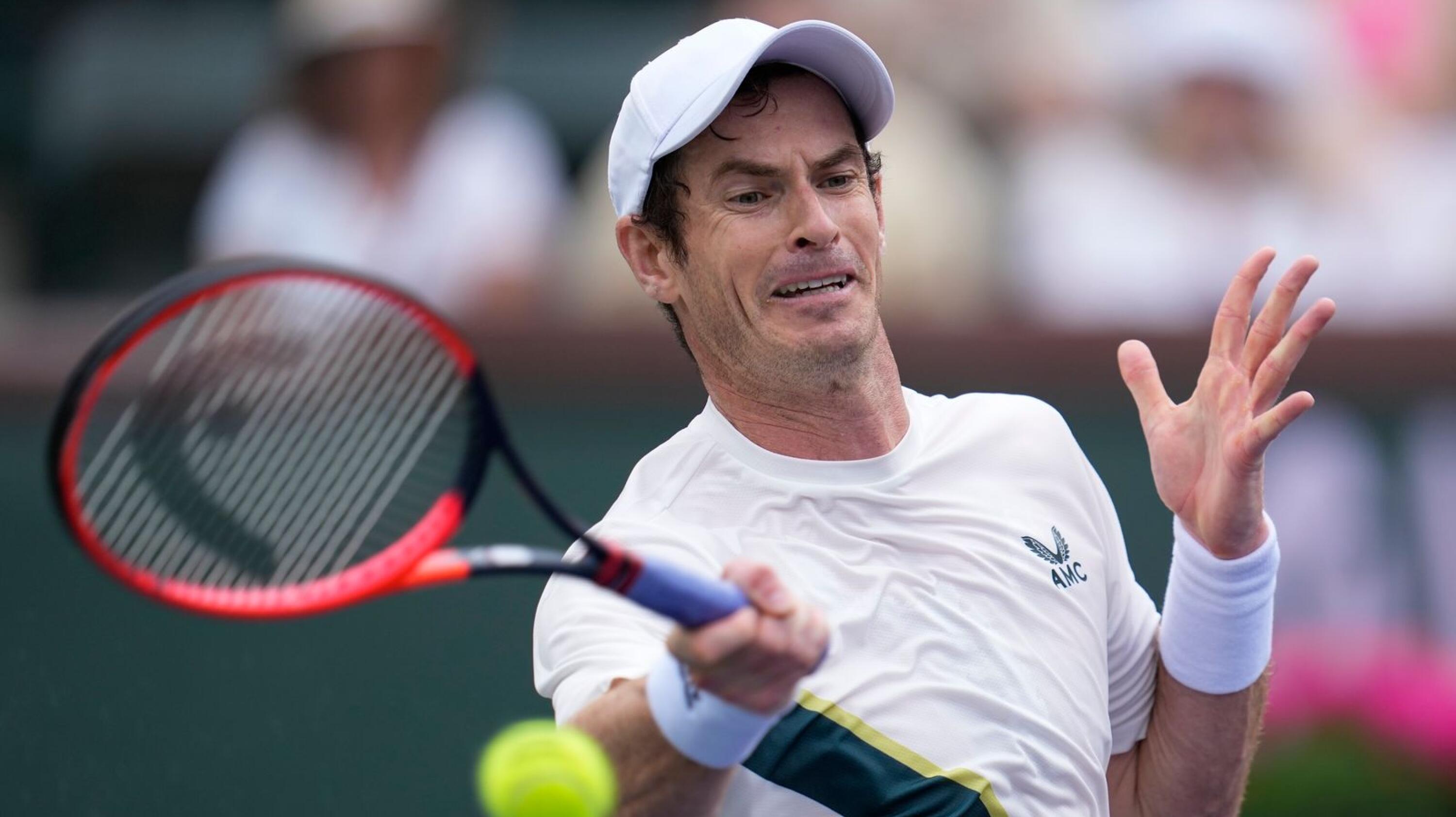 Andy Murray in action during the ng the BNP Paribas Open tennis tournament