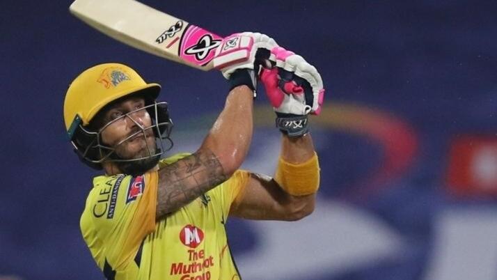Faf du Plessis in action against the Chennai Super Kings.